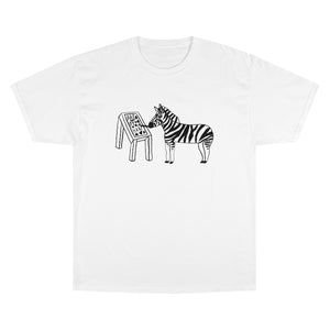 Zebra Painting On a Canvas: Champion T-Shirt