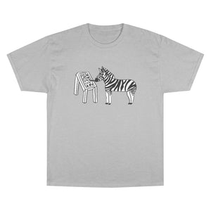 Zebra Painting On a Canvas: Champion T-Shirt